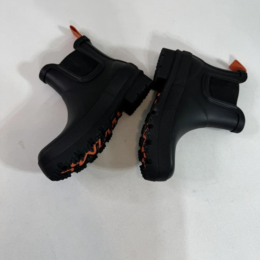 SWIMS Rain Boots Mens Size 3‎ Black Waterproof Rubber Chelsea Ankle Slip On